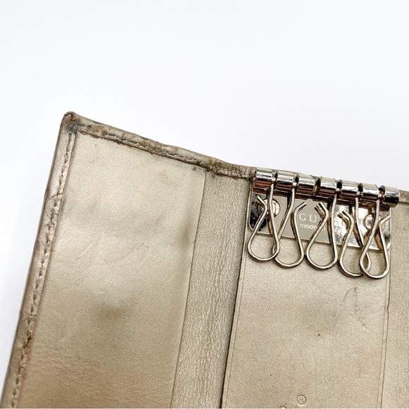 Gucci Lovely Heart Ssima GG Logo Leather 6 Ring Key Case Pre-Loved Pre-Owned - Picture 7 of 15